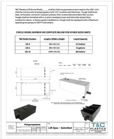 LIR Spec - Submittal